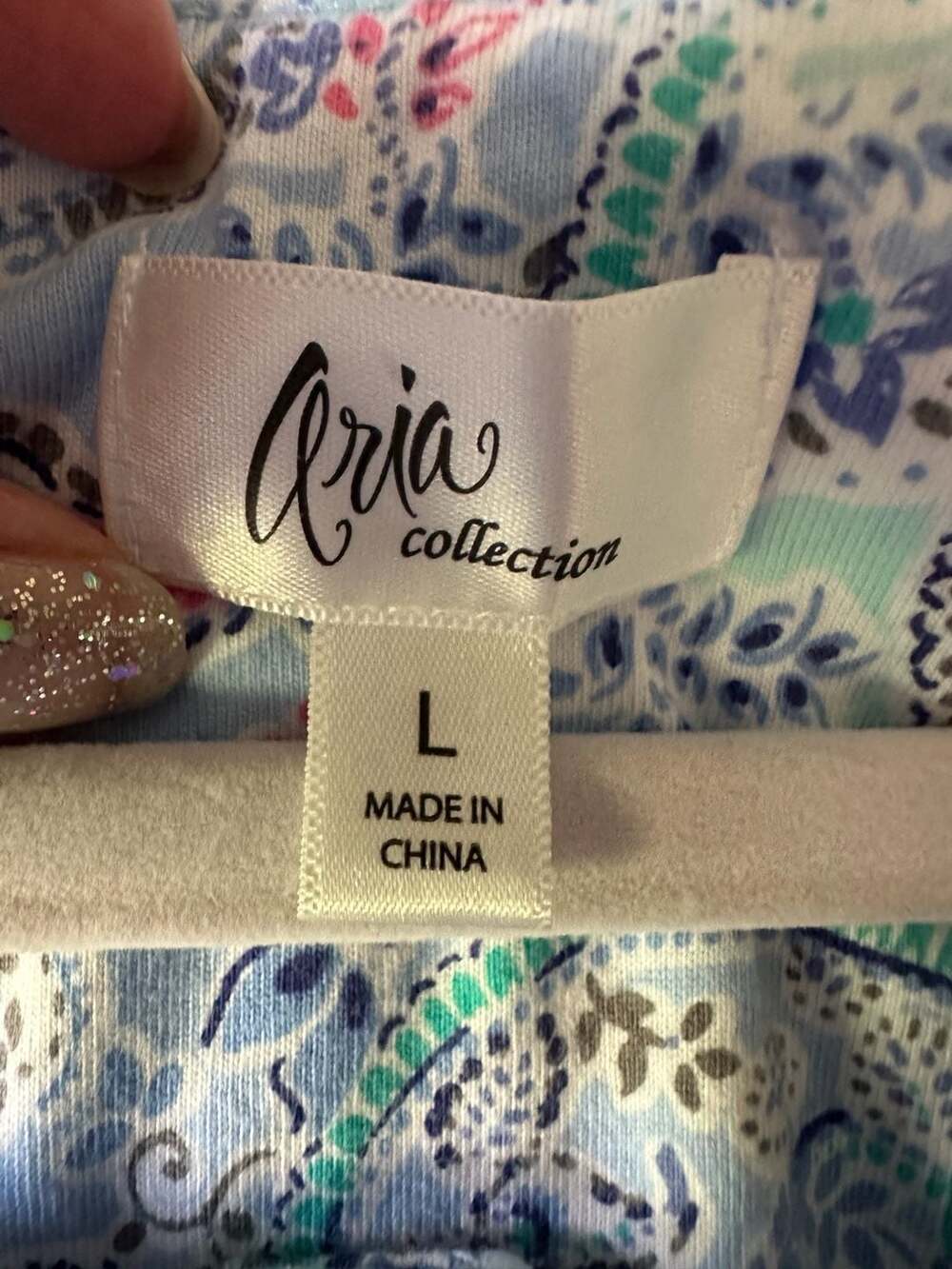 Aria Collection Women's Paisley 100% Cotton Short Sleeve Nightgown Size L - Picture 2 of 9